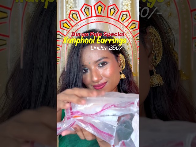 Kanphool earrings for Durga Puja #earringscollection #meeshohaul #meeshoearringhaul #durgapuja