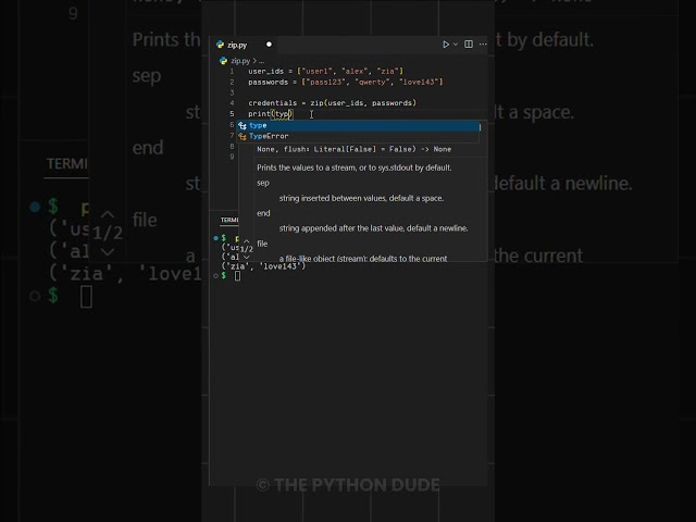 zip() function in Python #coding #programming