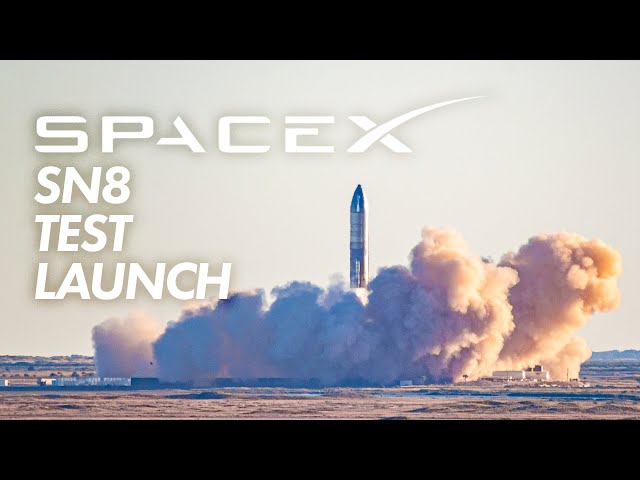 SpaceX Starship SN8 12.5 km High Altitude Test Launch and Explosion December 9, 2020