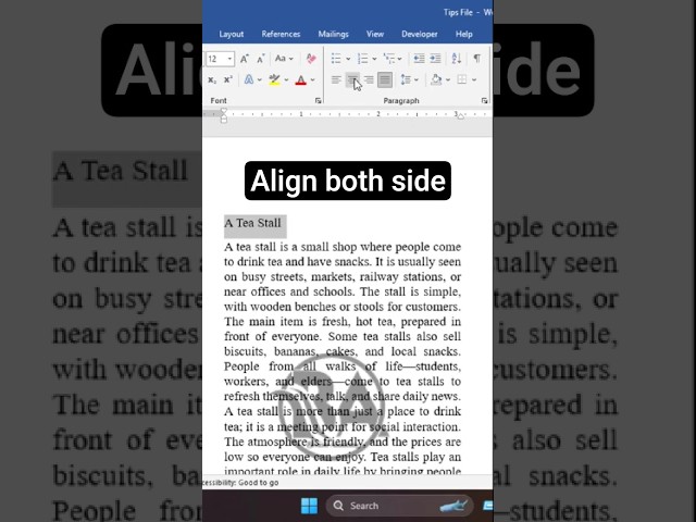 MS Word - Align Text on Both Sides ll Align or justify text ll Bivash Academy