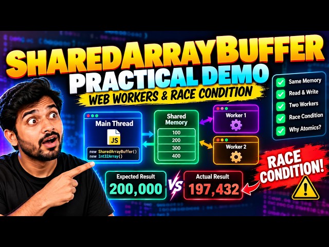 SharedArrayBuffer Practical Demo 🤯 | JavaScript Web Workers & Race Conditions
