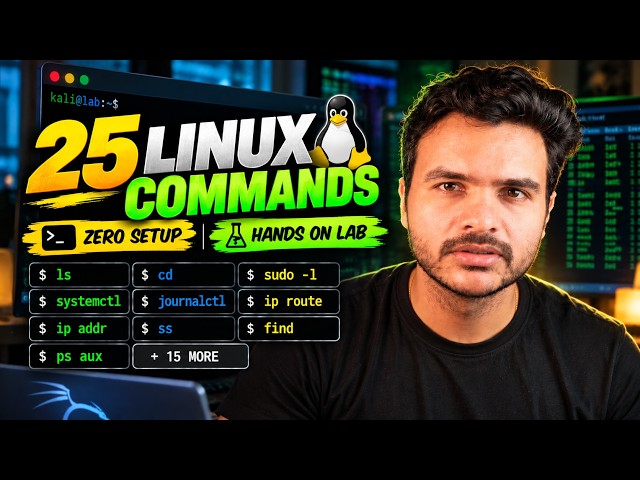 Linux for Hackers | 25 commands | Zero Setup | Hands On Lab