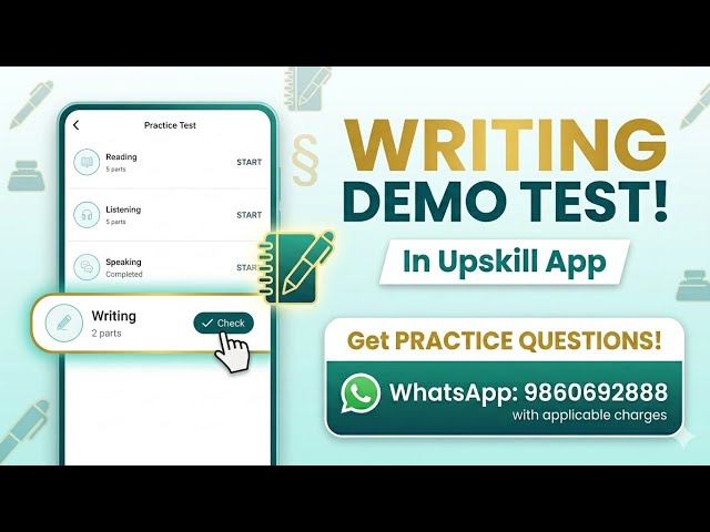 Upskill App Writing Demo Test Guide 🔴 Practice Questions को लागि Contact गर्नुहोला!