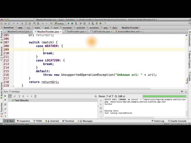 Coding the Content Provider: Inserting - Developing Android Apps