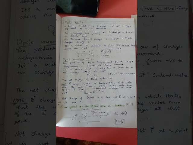 Class 12 physics ch 1 notes... #class12 #physics #aesthetic