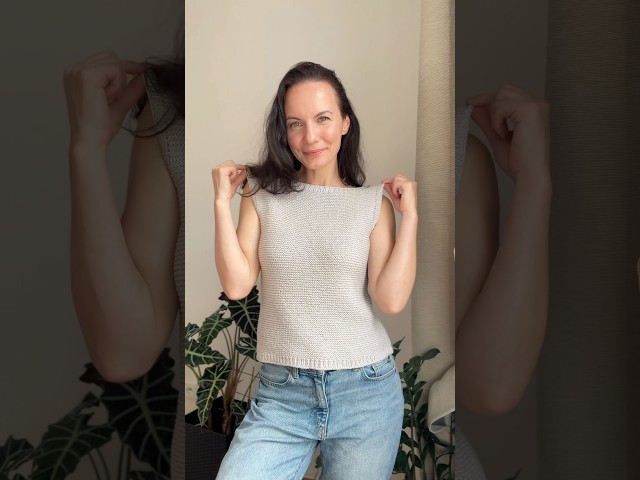 Second Summer Soul Top in dreamy gray — knit in Friends Cotton Silk ♥️ #JuliaPiroxHobbii #sponsored
