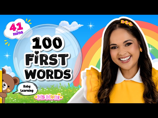 Baby Learning & 100 First Words with Ms Moni | First Words for Babies and Toddlers