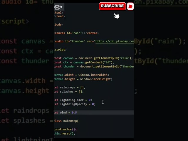 I Built a Realistic Thunderstorm with JavaScript ⚡🌧️ #buildinpublic #coding #devbuild