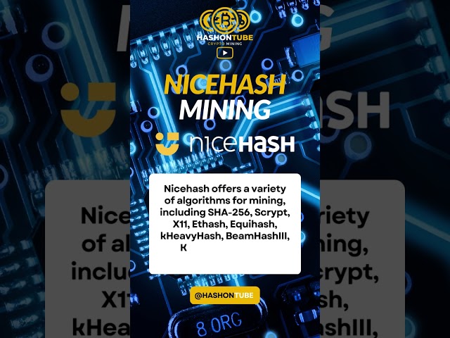 Nicehash's Diverse Mining Algorithms #crypto #shorts