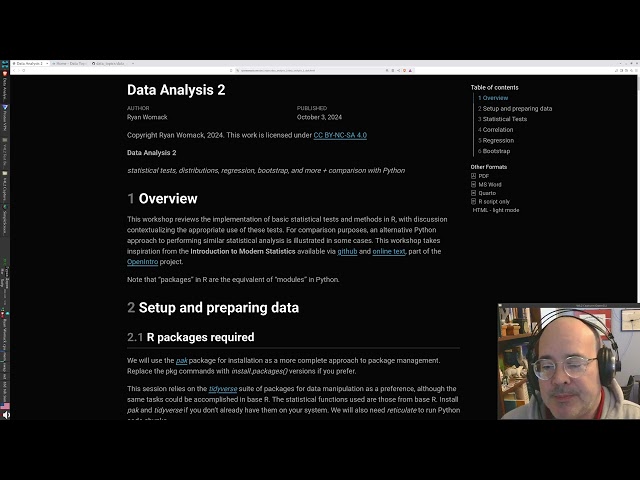 Data Analysis 2, Part 1 of 6 - Overview