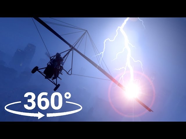 Flying In a Thunderstorm in 360° - GTA 5 VR
