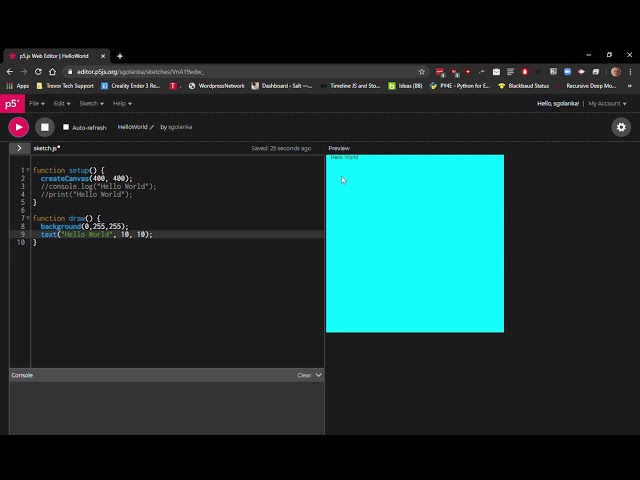 p5 js Web Editor   HelloWorld