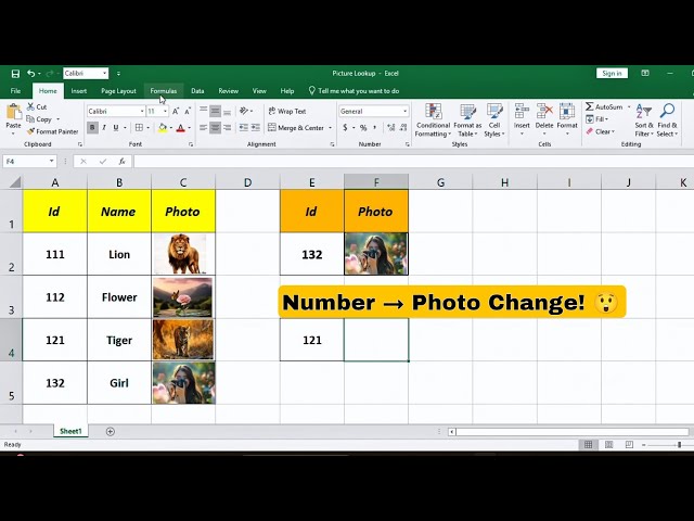 Excel में Picture Lookup Trick 🔥 | Number डालते ही Photo बदलो! #tipsandtricks #excel