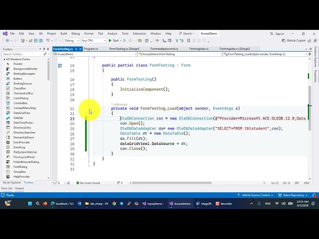 #C#.NET Framework Demo with Microsoft Access 2024 | Part 2