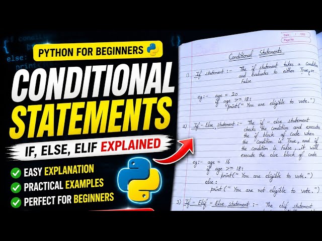 Python Conditional Statements Explained in 3 Minutes 🔥 | if, else & elif for Beginners