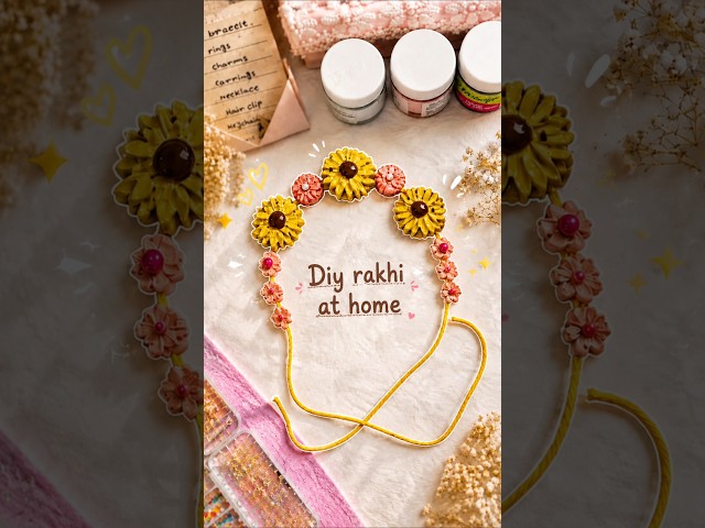 Diy rakhi at home 🎀| #shorts #diy #craft #diyrakhi #craftyhome #shortsfeed #rakhi