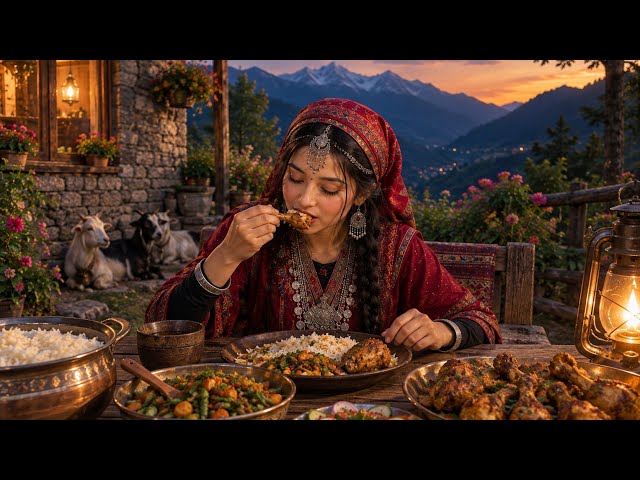 Mountain Village Life 🌿 | Harvesting Fresh Vegetables & Cooking Chicken, Rice | Peaceful ASMR
