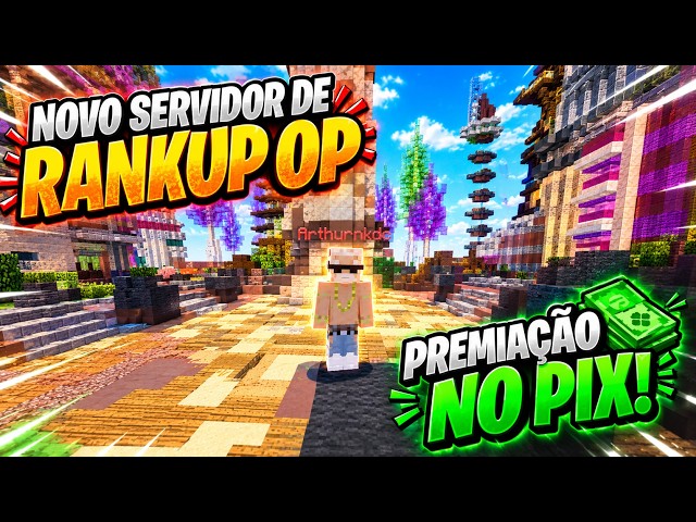 NOVO SERVIDOR DE RANKUP COM SPAWNERS, MÁQUINAS, BOSS E PREMIAÇÃO NO PIX