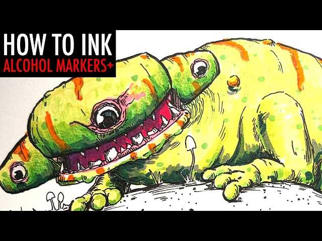 Combining Alcohol Markers and Pencil in Ink Drawings