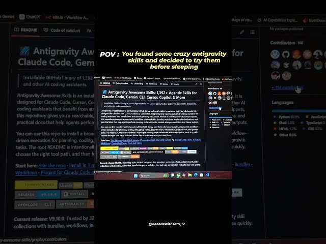 Google Antigravity Insane Antigravity AI Skills 😳|Best GitHub Repository for Developers(946+ Skills)