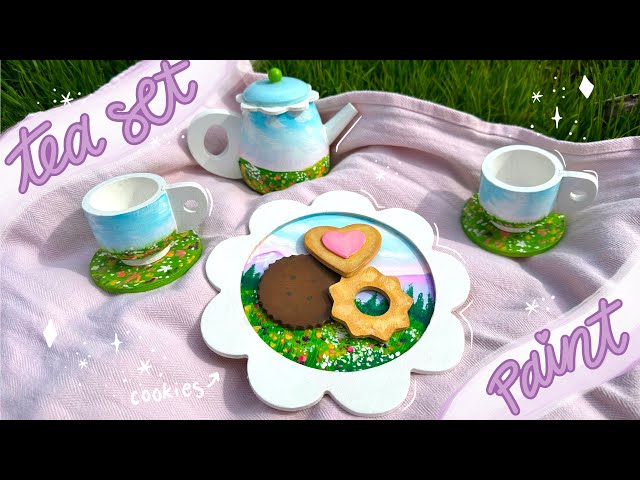 this tiny tea set is adorable ✨ painting + romanticizing life