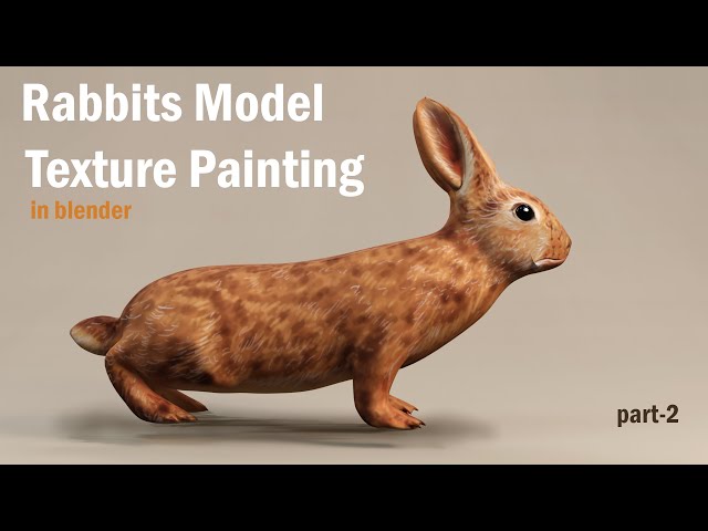 Rabbits model texture painting in blender/animal