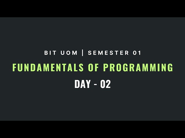 02.Fundamentals of Programming | SEM 01 | Print Function