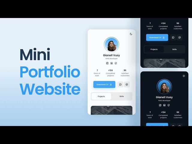 Responsive Portfolio website template in HTML CSS JS with Source code