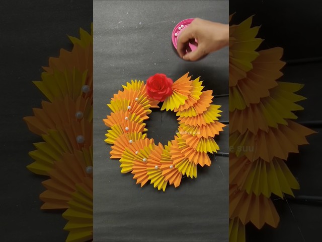 Unique DIY paper flower hanging 💓 #diyprojects #homedecor #craftideas #walldecor
