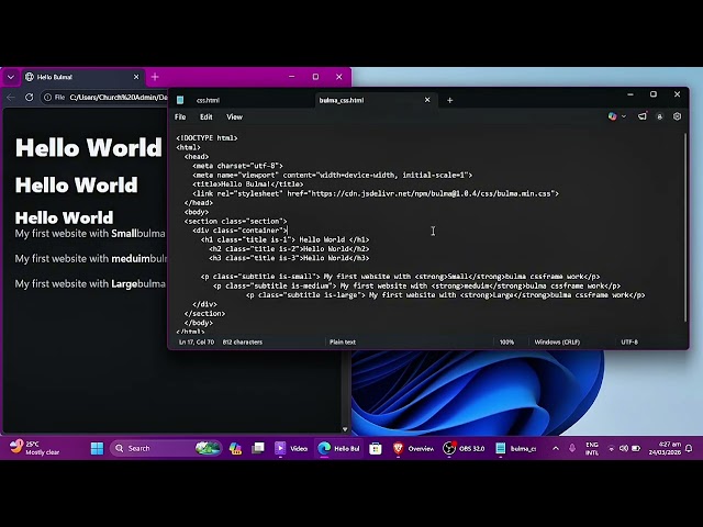 BASIC " BULMA CSS " TUTORIAL 
