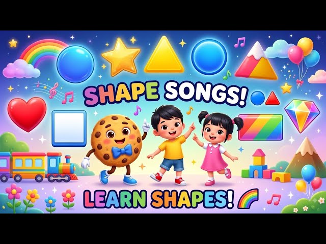 Shapes for Kids 🔵❤️⬜🔺⭐ | 7 Fun Shape Songs | Learn Shapes for Toddlers & Preschoolers