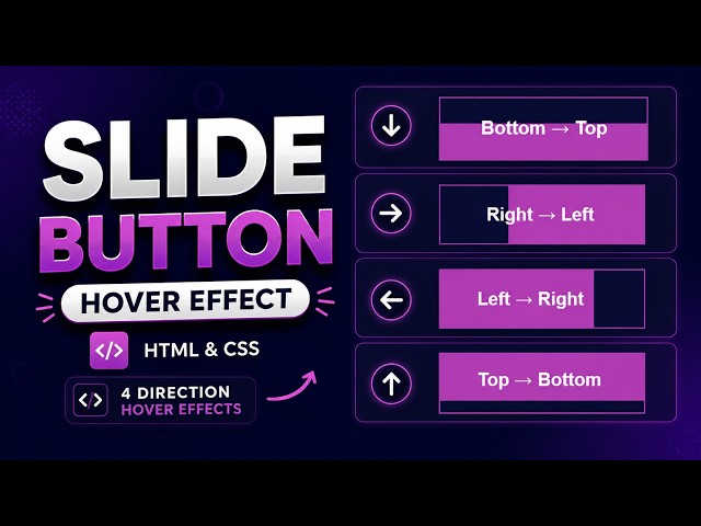 CSS Button Hover Animation | 4 Direction Slide Effect
