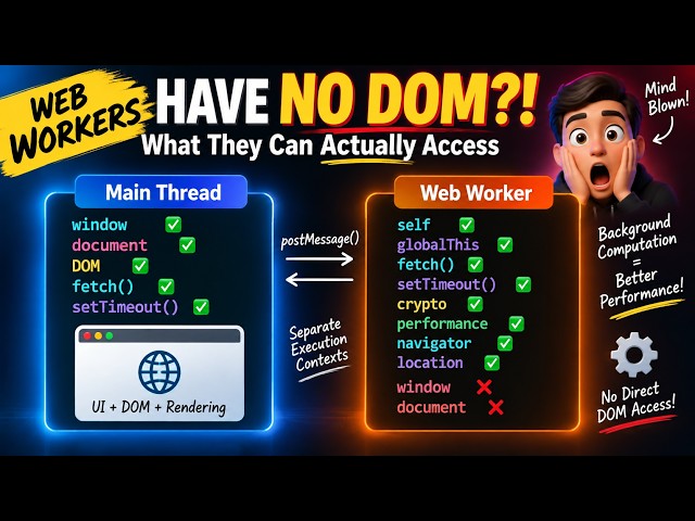 Web Workers Have NO DOM?! 😱 What They Can Actually Access
