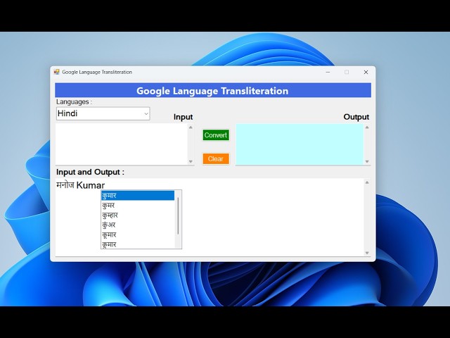 Google Language Transliteration Source Code in VB.NET and C# .NET