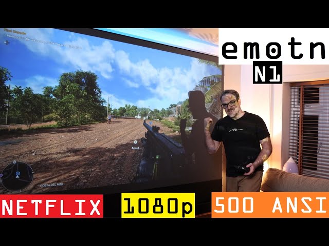 AMAZING Emotn N1 Portable Projector - Native 1080P - 500 ANSI Lumens - Licenced for Netflix