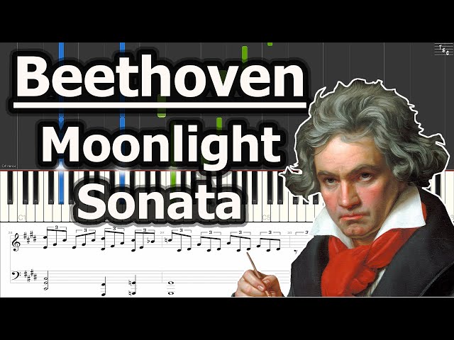 Beethoven - Moonlight Sonata Mvt 1 | Piano Tutorial | Synthesia | Sheet Music