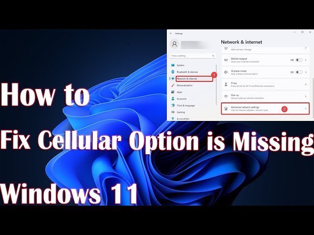 How to Fix Cellular Option is Missing on Windows 11
