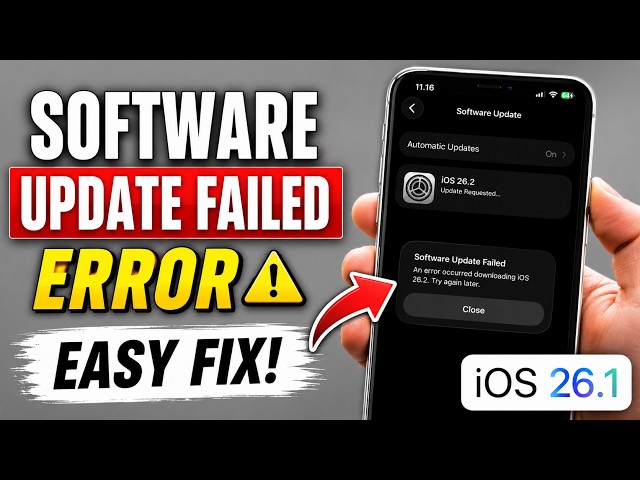 How to Fix “Software Update Failed” Error on iPhone | iOS 26.1 Update Not Installing