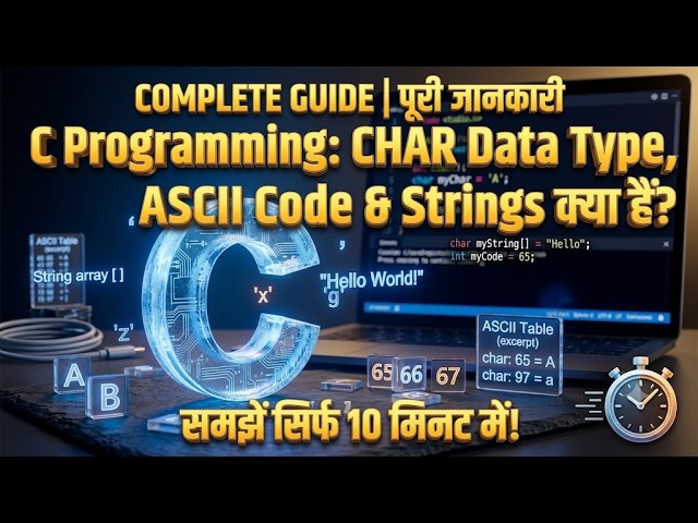 7.2) C Programming: Char Data Type, ASCII Code और Strings क्या हैं?