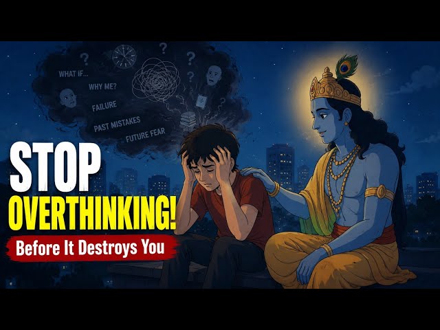 Stop Overthinking Before It Destroys You 😔 | Krishna's Wisdom to Control Your Mind | Bhagavad Gita