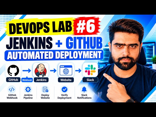 DevOps Lab #6: Jenkins + GitHub Webhook + Slack | Automated Deployment | Project-1