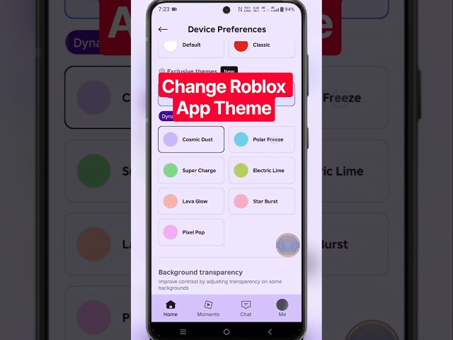 How To Change Roblox App Theme #shorts