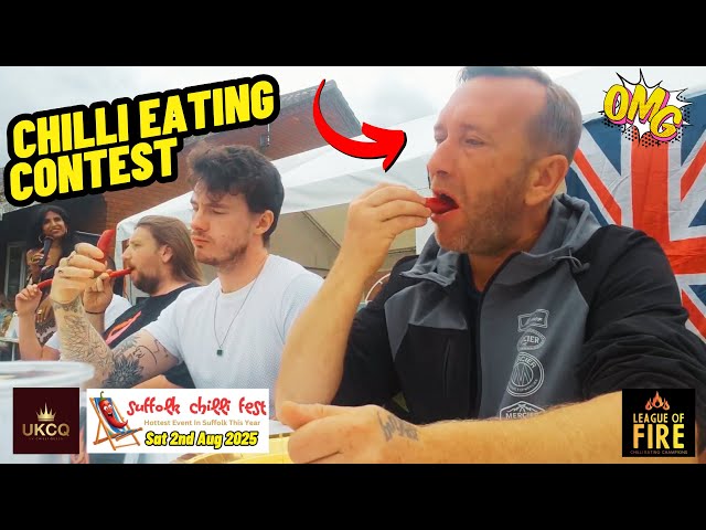 CHILI EATING CONTEST 🌶 Suffolk Chilli Fest 2025 - LOF Belt Match with UK Chilli Queen