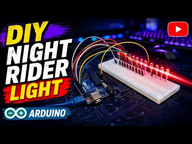 Knight Rider Arduino Project 🔥 | LED Chaser Circuit | Full Step-by-Step Tutorial | Arduino Uno😱