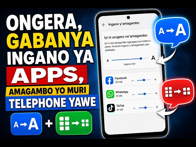 USHOBORA KONGERA CYANGWA KUGABANYA INGANO YA APPS,AMAGAMBO BYO MURI TELEPHONE YAWE