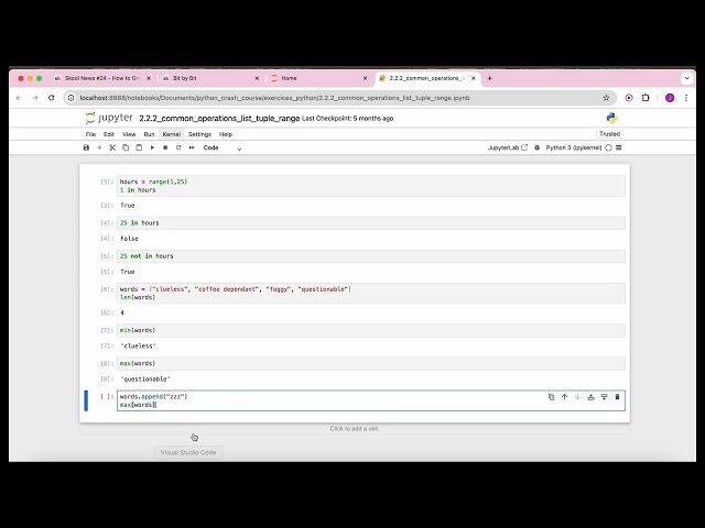 Python Crash Course - 1.5 Common Sequence Operators