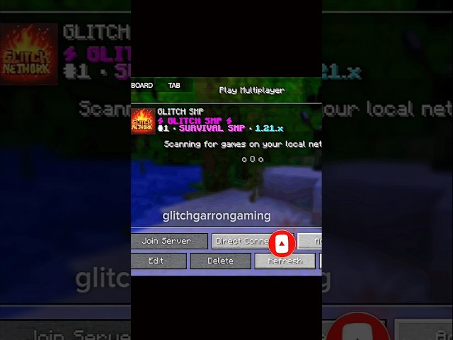 How to Join GLITCH SMP 💀#minecraft #minecraftshorts