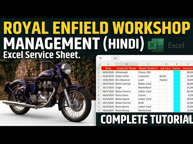 Royal Enfield SM & WM Excel Work | Complete Service Data in Excel | 10 Min Tutorial |#SMWork 