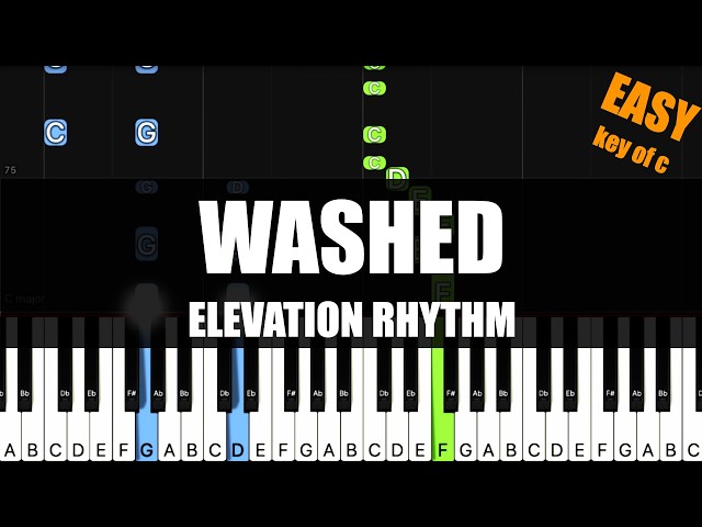 [Synthesia] WASHED - ELEVATION (Key of C) - Piano Easy Tutorial