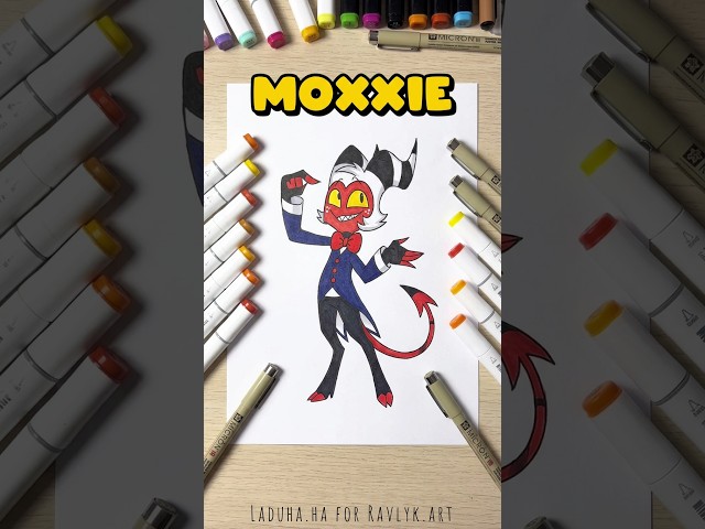 😈❤️ Moxxie Knolastname from Helluva Boss ✏️ Cartoon Art 🔥 #shorts #drawing #RavlykArt
